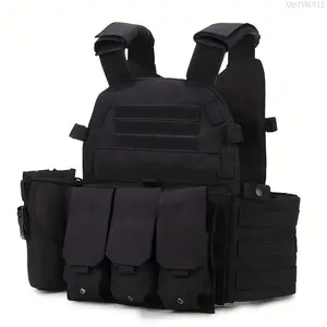 Black Tactical Vest Adjustable Outdoor Game Equipment Training Fisng Protective Vest Hand Washable or Dry Cleanable Suitable for All Seasons Wear Fit StyleXXSTYOUT12