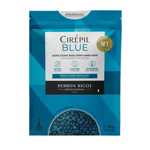 Cirepil  Blue  400g 14.11 oz Hard Wax Beads Bag Face & Body Wax, Unscented & No Strip Needed  Perfect for Sensitive Skin & Brazilian Waxing  Fluid Gel Texture, Easy Hair Removal