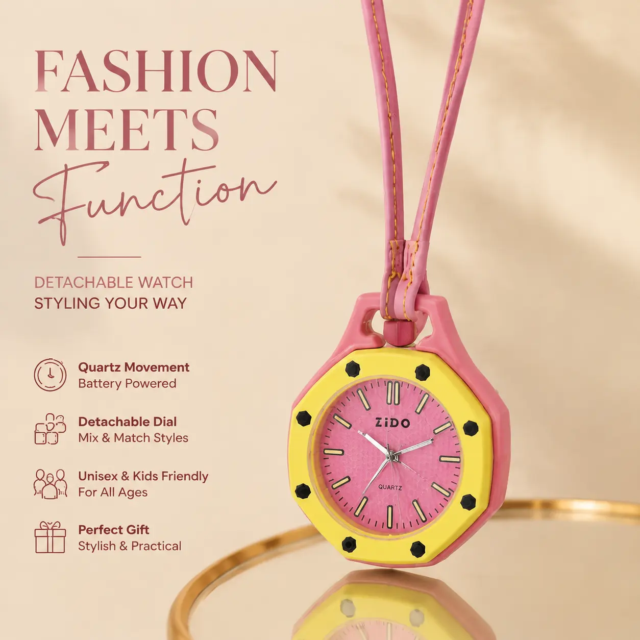 pocket watch 2026 new collaboration quartz watch, luxury royal style, trendy pop design, removable dial, wrist watch that can be hung, includes a strap for hanging on bags, fashionable dopamine-style watch, unisex, exquisite gift box.