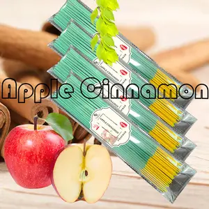 Apple Cinnamon Scented Premium Thick Incense Sticks, 25.5cm Long Natural Aromatherapy Fragrance, Handmade Apple & Cinnamon Powder, Home Office Hotel Use
