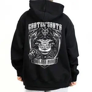 Graphic Skull Cartel De Santa Hoodie Sweatshirt T-Shirt Oversized Outfits Casual Chicanos Clothing Cholo Clothes Mexican Art Unisex