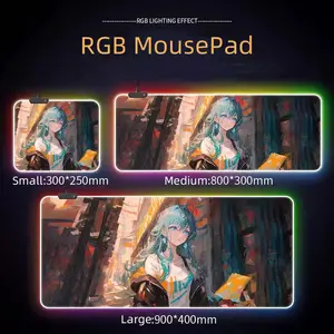 Large RGB Mousepad Led Mouse Pad, Led and Big Mouse mat-Book Girl