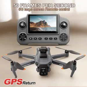 V918 MAX GPS Drone Brushless RC Quadcopter with 4.3" Screen Remote, 5G FPV, 360° Obstacle Avoidance, Optical Flow Hover, Foldable Drone for Adults & Beginners outdoorfun