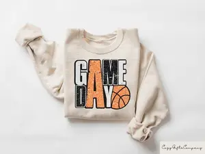 Game Day Basketball Sweatshirt, Basketball T-shirt, Basketball Mama Shirt, Game Day Mom Gift, Basketball Lover Tee, Sports Fan Outfit1
