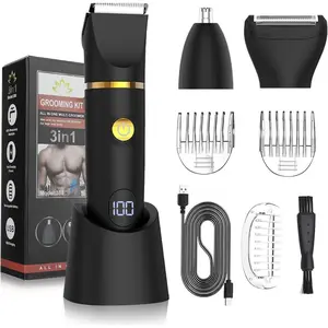 3-in-1 Multifunctional Hair Trimmer Kit, Beard Eyebrow Nose Hair Trimmer, Rechargeable  Waterproof Hair Shaver Safe and Fast Cordless