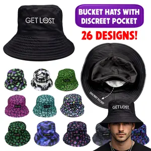 Bucket Hat with Hidden Pocket – Discreet Storage Travel & Festival Hat | 26 Designs