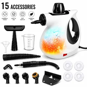 1050W Powerful DauHor Handheld Steam Cleaner with Detergent Container and Safety Lock, Multifunctional and Pressurized Hand Held Steamer for Cleaning