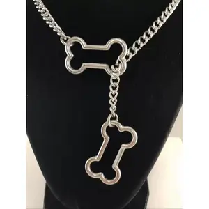 Unisex Doggy Bone Pendant Necklace, Alloy Material, Punk Style, Suitable for Daily Wear, All Seasons, Choking Hazard Warning, Exquisite Chain Jewelry(Sheets)