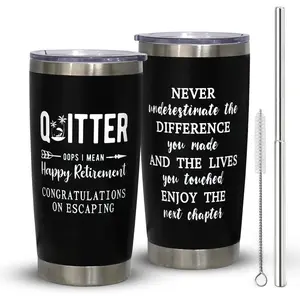 Funny Happy Retirement Gifts for Men Coworker, Retired Gifts for Men, 20 oz Retirement Tumbler Cup, Black
