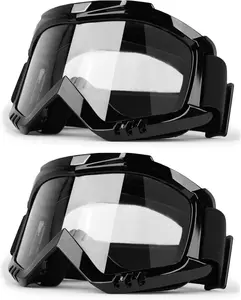 Professional  Motocross Goggles 2-Pack Dirt  ATV Riding Racing Wide vision Glasses Anti-Fog Scratch Windproof  Goggles for Adult Youth  Clear Lens