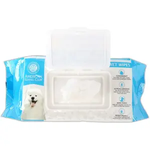 American Kennel Club AKC Dog Wipes for Cleansing & Deodorizing Great for Face, Ears, Paws, Body, & Butt - Fresh Scented - 100pk, Pet Hygiene, Convenient Packaging, Gentle On Light Beige, Pet Lovers, Pet Groomers