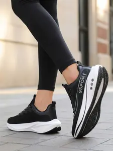 Summer Sports Shoes Running Sneakers Breathable Flyknit Mesh Professional Marathon Shock Absorption Outdoor Fitness Travel Women