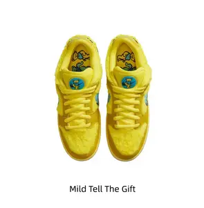 Unisex Vintage Yellow Fluffy Furry Low Top Skate Sneakers Cushioned Bright Blue Flat Rubber Sole Street Fashion Trainers #SkateShoes #StreetwearSneakers #FestivalKicks