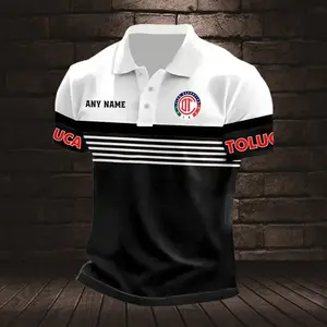 LIGA MX Deportivo Toluca Personalized Name Stripped Multi Color Polo Design ST2501