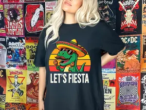 Funny Cinco De Mayo Dinosaur Shirt, Let’s Fiesta T-Shirt, Mexican Sombrero Dino Tee, Funny Fiesta Party Shirt, Cinco De Mayo Gift