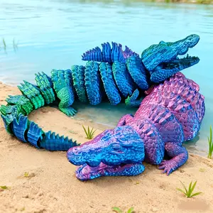Realistic 3D Printed Alligator Statue - Lifelike Crocodile Figurine with Open Mouth, Retro Plastic Animal Replica for /Office/, Wedding & /Outdoor Tabletop Display, Horizontal/Vertical Compatible (s &)