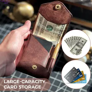 Vintage Multi-Function Mini Wallet for Men & Women, Magnetic Closure Card Holder with Coin Pocket, Stylish Large Capacity Card Case Organizer, Slim Portable Durable Design Perfect for Daily Commute, Travel, Shopping and Everyday Card & Cash Storage