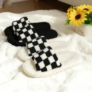 Womens Slippers with Arch Support Comfy Open Toe Fuzzy Woman House Shoes Ladies Slippers Indoor