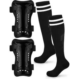 Kids Soccer Shin Guards and Socks Toddler Soccer Shin Pads Protective Defender Gear for Boys Girls Ages 3-15 Great for Training, Matches