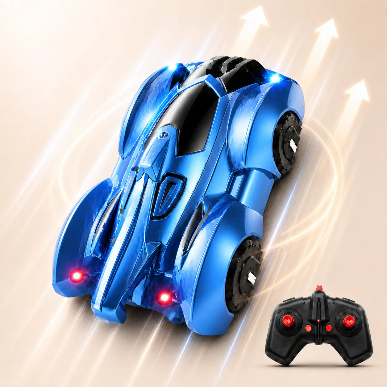 360 Wall Climber RC Car for Kids, Rechargeable Remote Control Car with LED Headlights, Wall Climbing and Spin Play