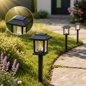 Solar Outdoor Pathway Lantern Lights, 6-Pack or 12-Pack Festive Decorative Home Supplies