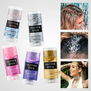 6 Color Body Makeup Sticks, Face Glitter Stick for Concerts & Parties, Rainbow Sparkle for Face, Hair, Eyes, Boys & Girls