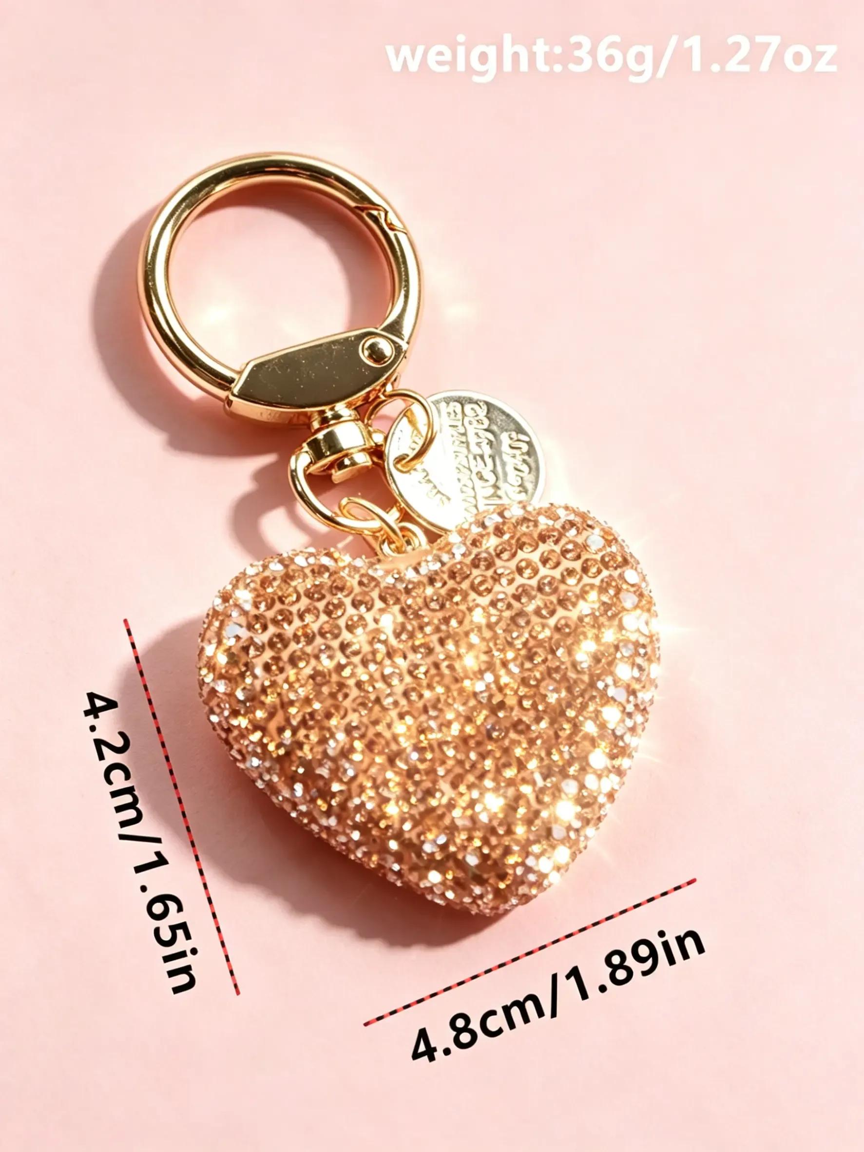 Elegant Heart Rhinestone Phone Charm Keychain for Women, Glamorous Casual Durable Bling Ornament, Ideal Present for Mother's Day, Birthday for Loved People,back to school,back to school haul