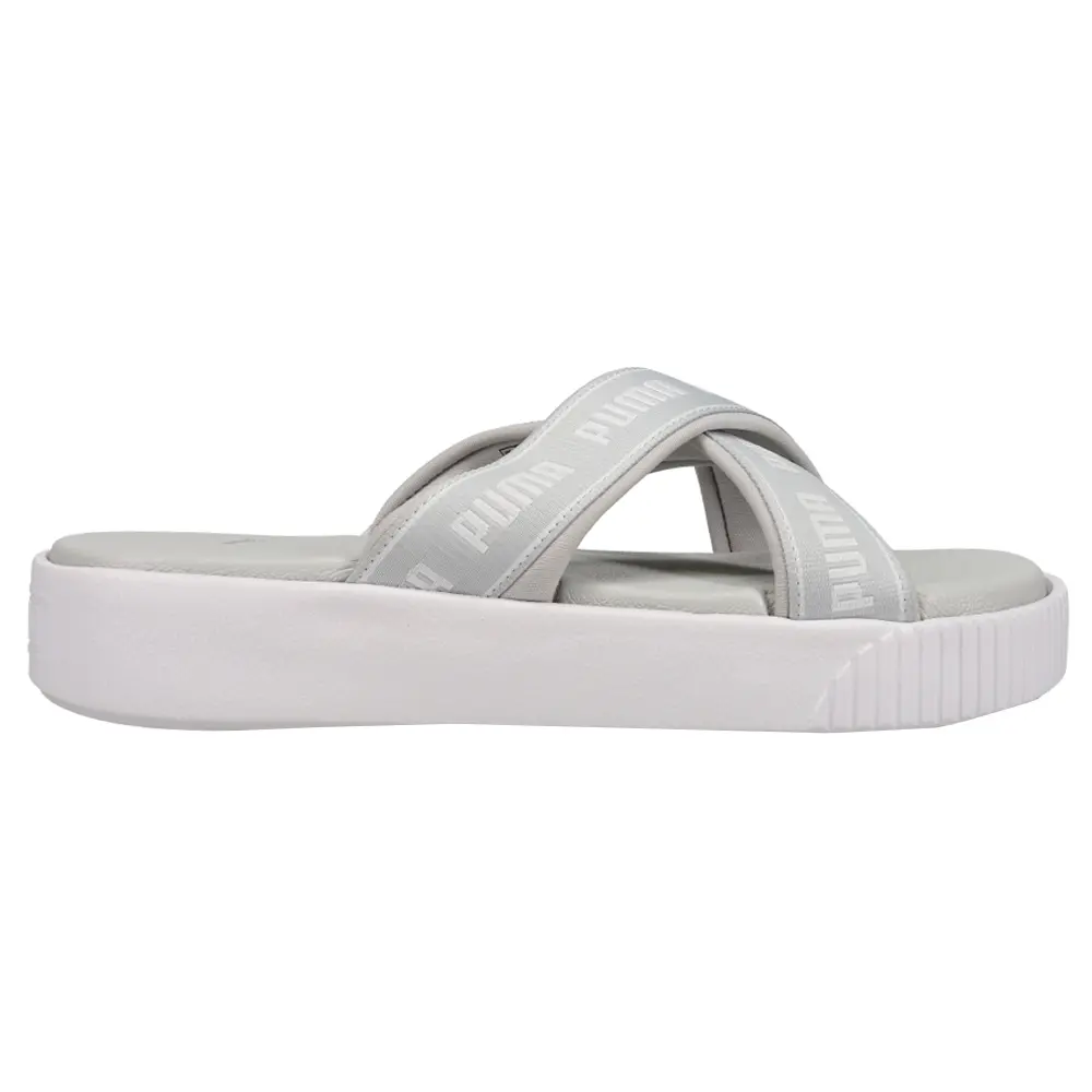 PUMA Womens Tape Platform Casual Sandals Casual Low Heel 1-2" - Grey