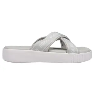 PUMA Womens Tape Platform Casual Sandals Casual Low Heel 1-2" - Grey