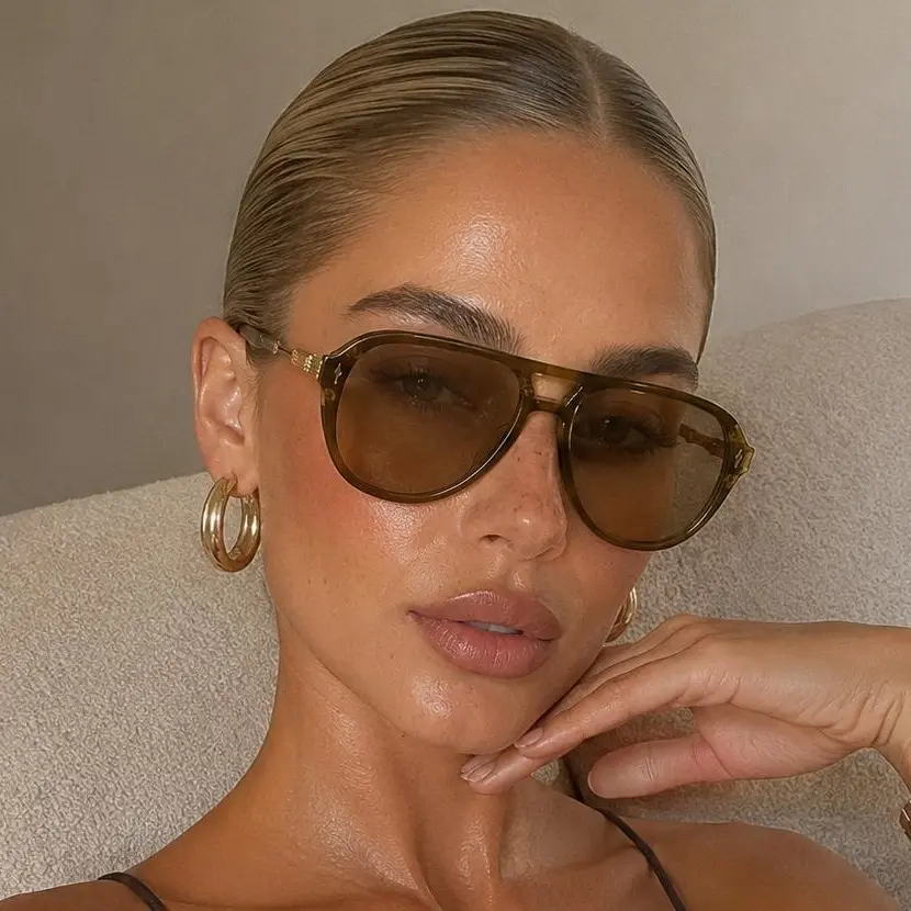 Retro Vintage Sunglasses for Women Men Oval Double Bridge Sun Glasses  Protection Fashion Eyewear
