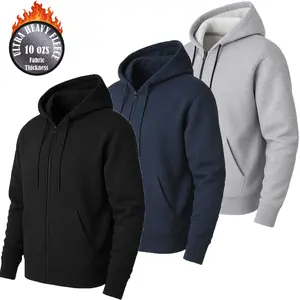 Men's 3 Pack Heavyweight (10z) Fleece Lined Zip & Pullover Hoodies