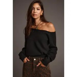 Margot Black Asymmetrical Sweater