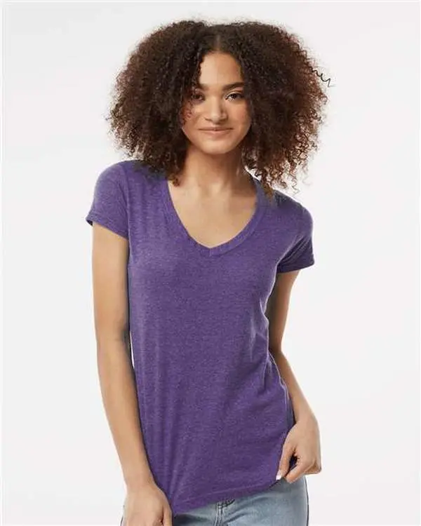 Tultex 244 Women's Poly-Rich V-Neck T-Shirt