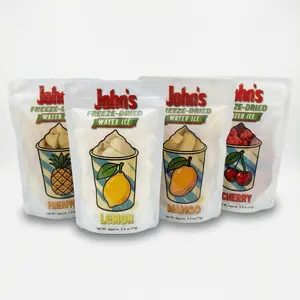 John’s Freeze-Dried Water Ice - Ultimate Variety Pack (4 Flavors) - Light & Crunchy Fruit Snacks (Mango, Cherry, Lemon, Pineapple) | Trending TikTok Candy, ASMR Crunchy Sweets, Resealable Pouch, Travel Friendly, School Lunchbox, Sugar Crunch