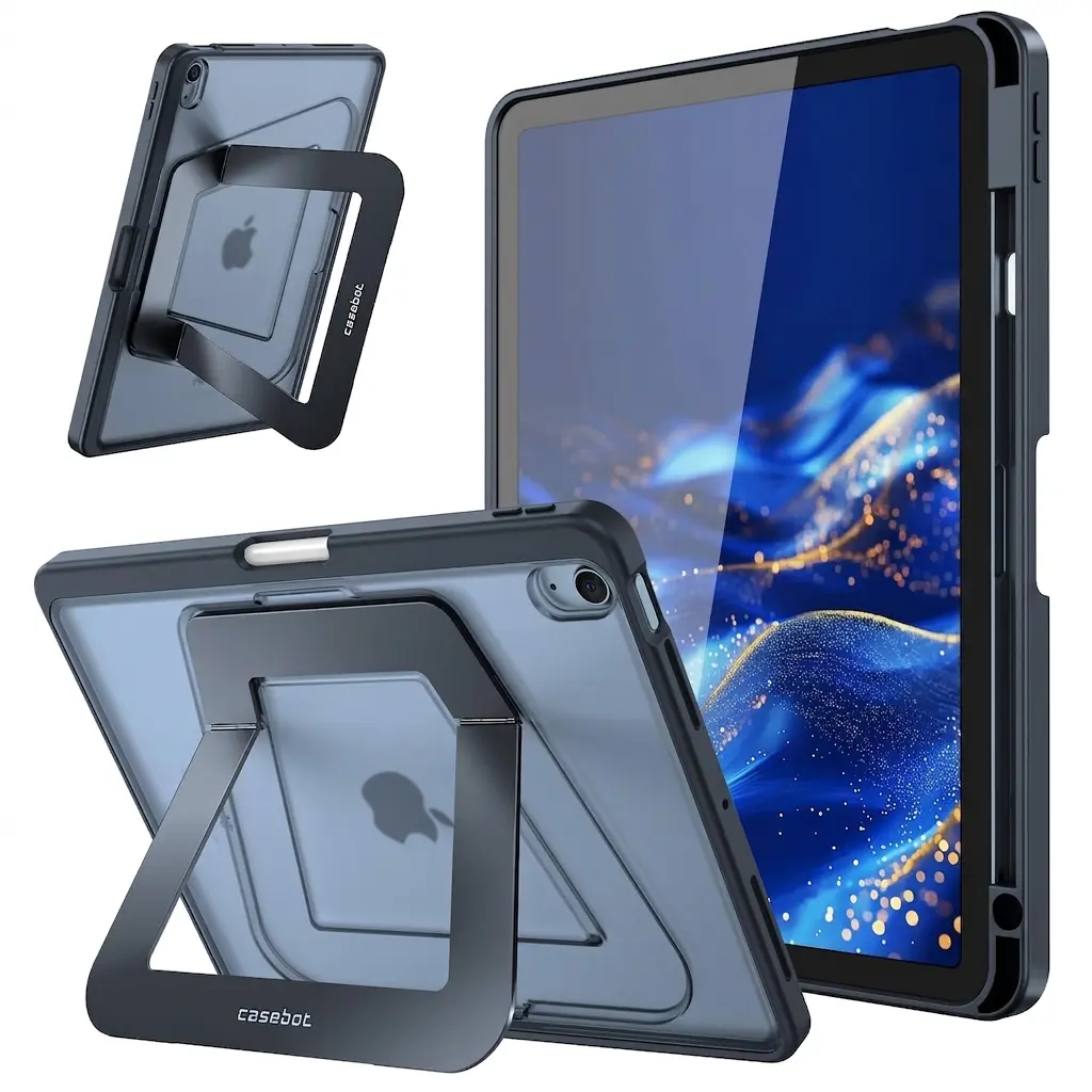 Fintie Sturdy Shockproof iPad Case - Adjustable Multifunctional Premium Stand, Built-In Pencil Holder, Rigid Full-Body Slim Back Cover, Shockproof Guard, Ergonomic Accessories for Hands-Free Browsing