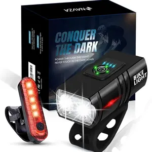 Rechargeable Bike Light Set – Front and Rear LED Lights, Ultra-Bright with 6 Modes, Long Battery Life, IP65 Waterproof, USB Charging for Road & Mountain Bicycles