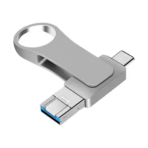 3 In 1 USB 3.0 Flash Drive, Thumb Drive, Multifunctional High Speed Type-C Flash Drive, External Storage U Disk For iPhone, iPad, Android Phone, Tablet, Laptop, PC, Office Accessories, Phone Accessories
