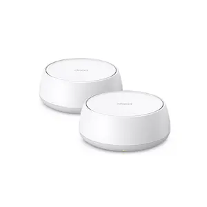 TP-Link Dual-Band Deco BE25(2-pack) BE5000 Wi-Fi 7 Mesh Wi-Fi System | 4-Stream 5 Gbps | 240 Mhz Channels | Covers up to 4,600 Sq.Ft | 2× 2.5G Ports Wired Backhaul | VPN,MLO, AI-Roaming, HomeShield