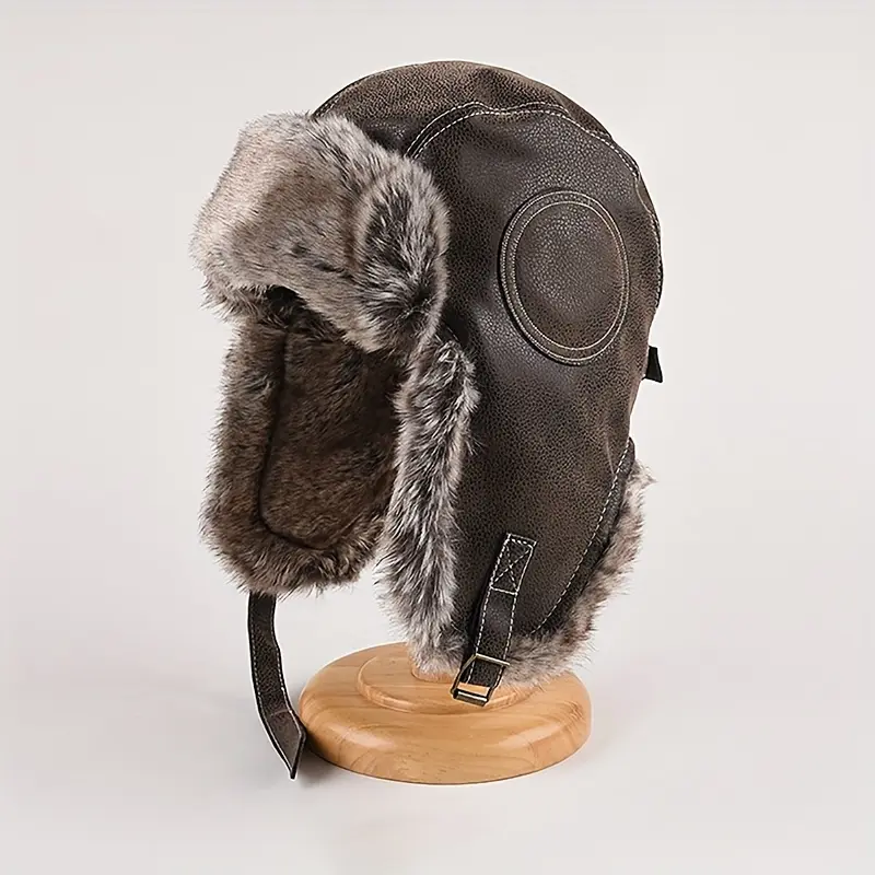 1 Piece Unisex Winter Fur Hatband Earmuffs-Warm and Comfortable Brown Hunter Hat for Men and Women, Cold Weather Essentials, Perfect for Christmas Or Winter Gifts, Winter Hats