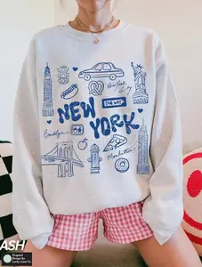 [Sale Up To 50%] New York Sweatshirt, NYC Shirt, New York City Sweatshirt, Travel Shirt, Vacation Shirt for Women, Womens Sweatshirt, Aesthetic Shirt for Her