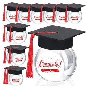 12 Pack Graduation Cap Candy Jars – Class of 2026 Party Favor Containers 8oz