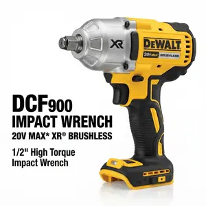 Dewalt DCF900NT Electric Impact Wrench With Battery Charger And TSTAK Case For Mechanical Work Tool With 20V Power And LED Light