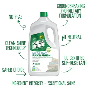 Quick Shine Multi-Surface Floor Finish & Polish, PFAS-Free Formula, 64 fl oz