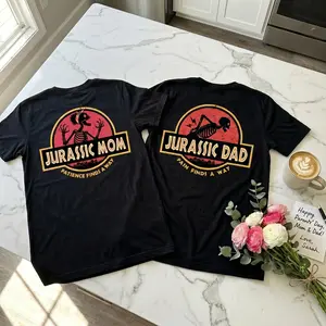 Jurassic Mom and Dad Matching Shirts | Funny Parents Day Gift Set | Couples Graphic Tee for Mom & Dad | Family Outfit, Mothers Day Fathers Day Gift Idea | Cute Dino Couple Shirts, Husband Wife Matching Outfit, Funny Parent Shirts 2026