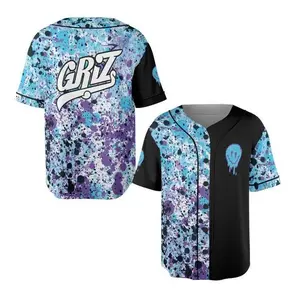 Griz Baseball Jersey, Splatter Festival Rave Shirt, Unisex Split Jersey #Baseball #gift