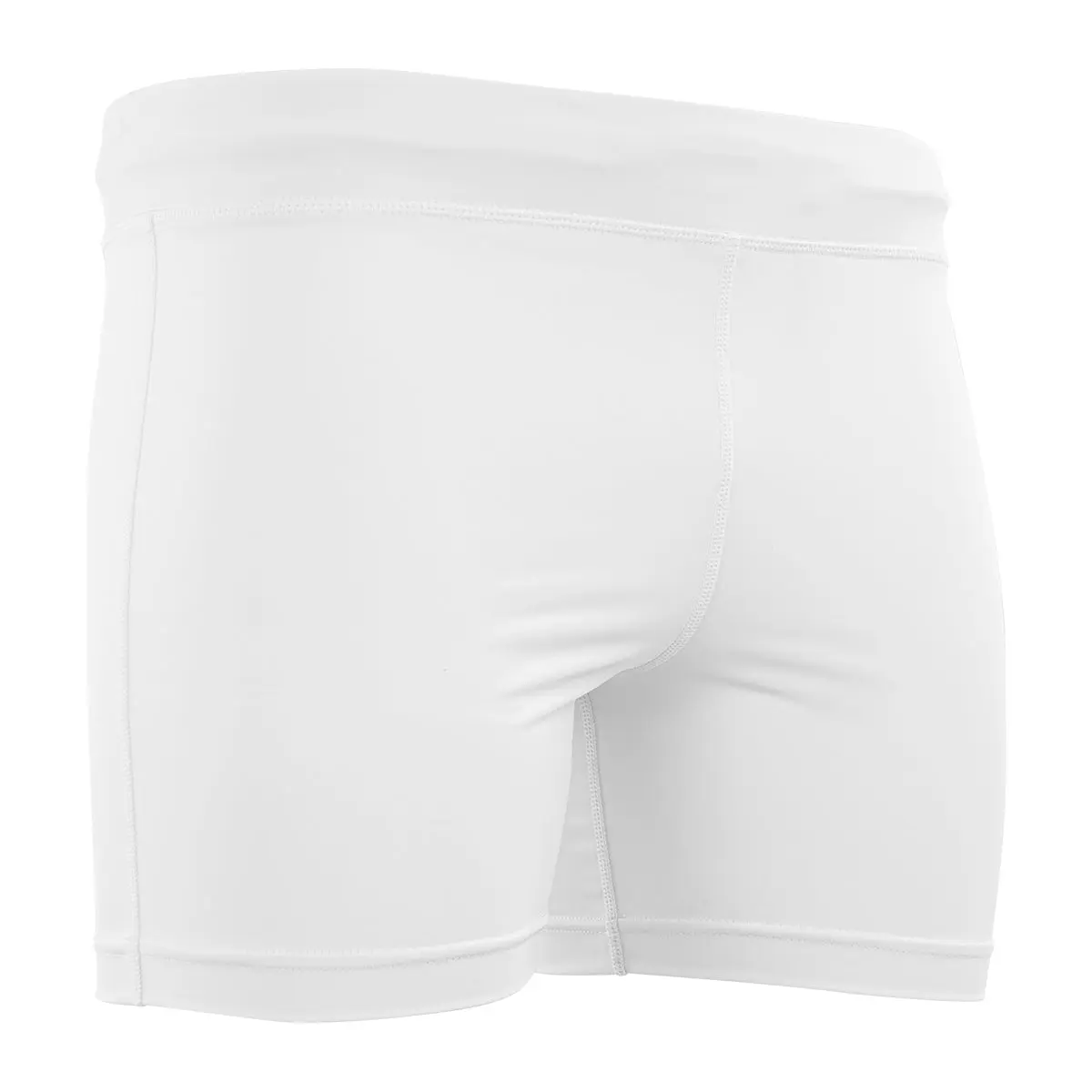 Men's Compression Shorts, Solid White 88/12 Poly-Elastane Base Layer for Jiu-Jitsu and Gym Training, Compression Gym Short, Solid Seamless Shorts