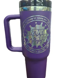 The Posse Purple 40oz Tumbler with Leak-Proof Lid - Show Up Show Out Design Water Bottles Reusable Drinkware Washable Portable Cup