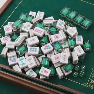 Acrylic American Mahjong Tiles Set, 160pcs Engraved Tiles, Outdoor Entertainment Board Game for Camping & Hiking Activities