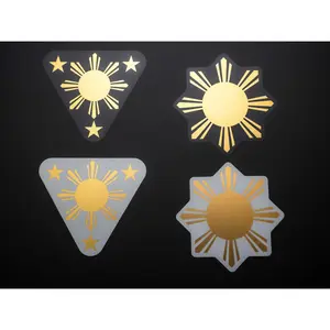 Filipino Sun Araw Themed Sticker Decal (4-Pack) in Premium Gold Foil [FREE SHIPPING!]