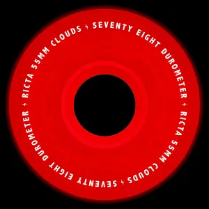 55mm Clouds Red Glow In The Dark 78a Ricta Skateboard Wheels